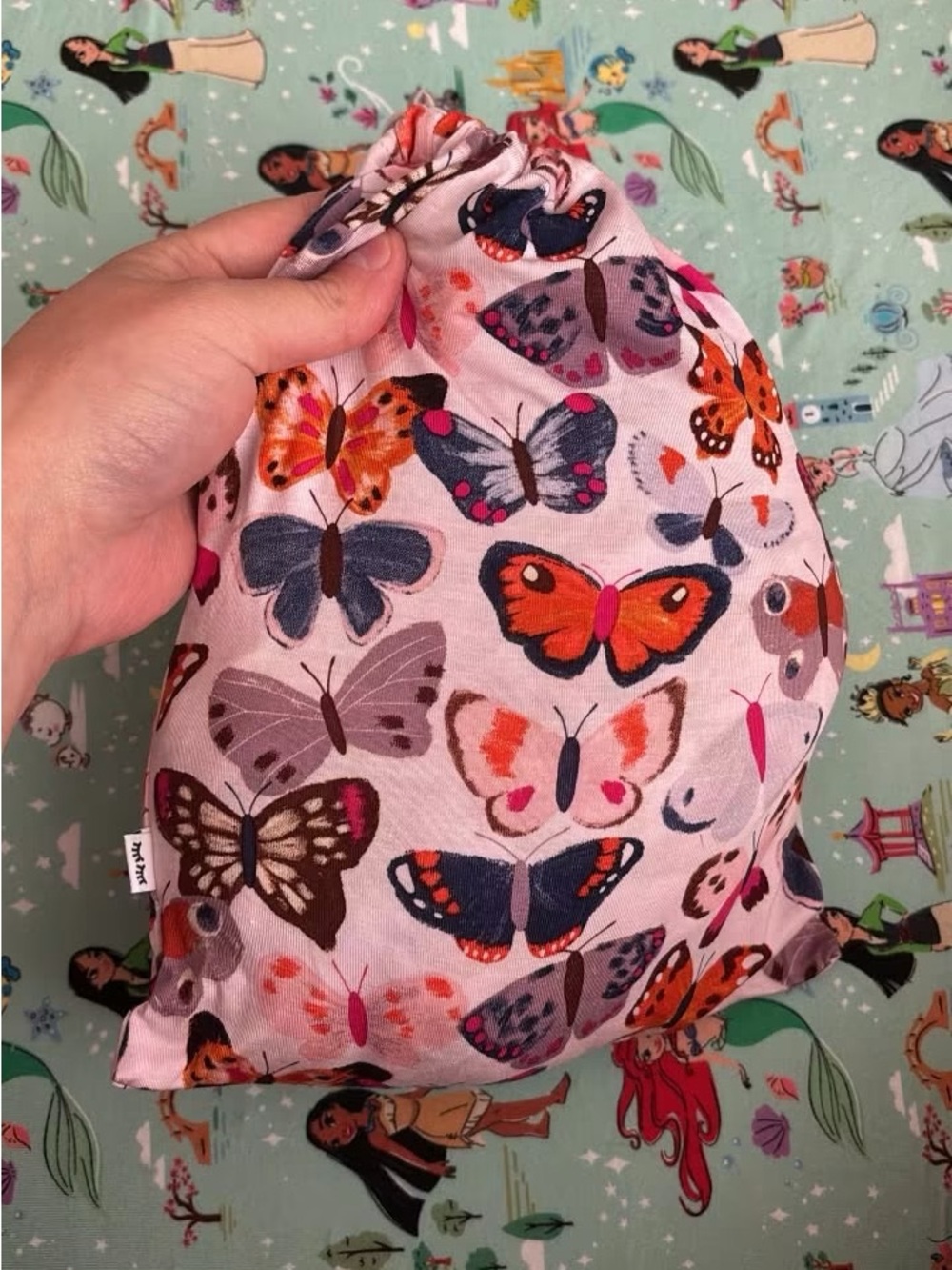 Little Sleepies Pink Butterfly Drawstring Bag